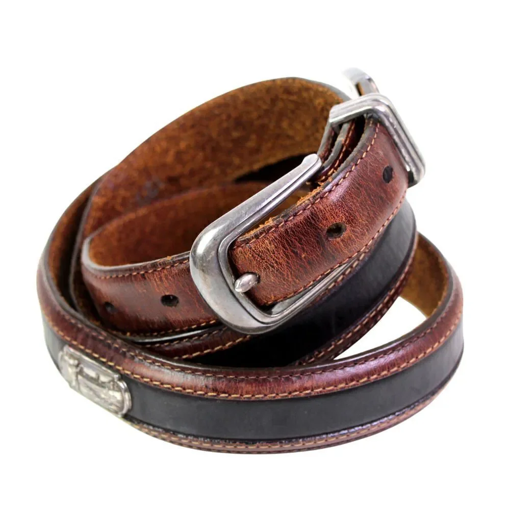 BRIGHTON BROWN BLACK GENUINE LEATHER 1 1/8